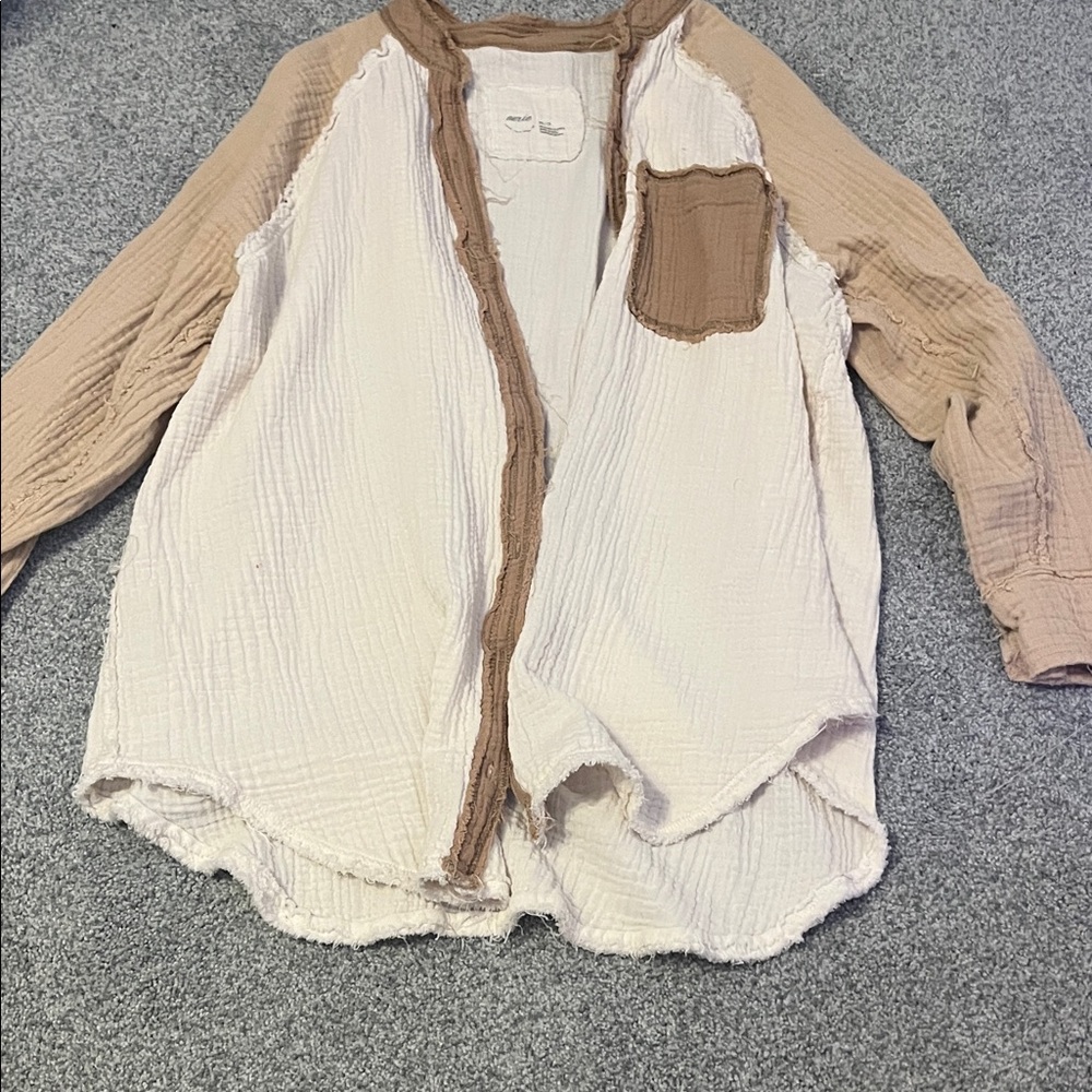 XS Two-Tone Textured Aerie Cover Up